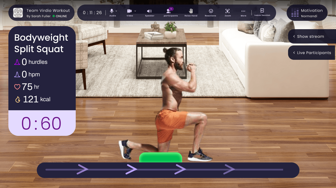 Bulgarian split squat, AR tracking frame 2